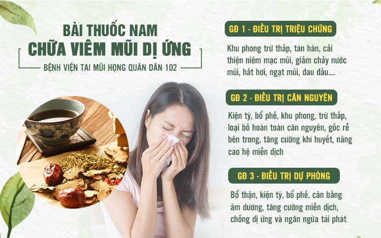 Phác đồ chữa viêm mũi dị ứng tại bệnh viện Tai Mũi Họng Quân dân 102