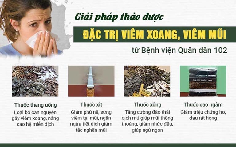 Tiêu xoang linh dược thang - Giải pháp hoàn hảo của bệnh viện Quân dân 102