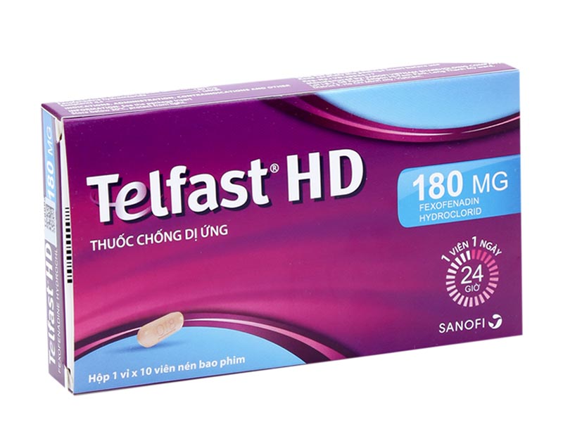 Viêm mũi dị ứng uống thuốc gì? Telfast HD là một biệt dược của Fexofenadine